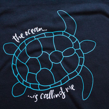 The Ocean Is Calling Turtle Summer Slogan T Shirt, 4 of 6