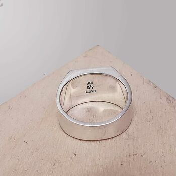 Family Initials Large Square Personalised Signet Ring, 5 of 9