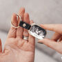 Personalised Baby Ultrasound Leather And Metal Keyring, thumbnail 3 of 4