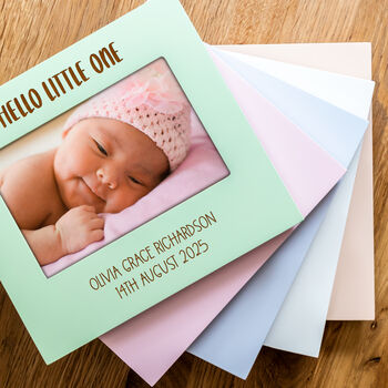 Personalised Hello Little One Pastel Photo Frame New Baby Gift, 4 of 7