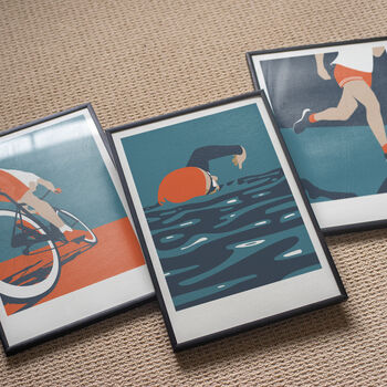 Personalised Swimming Art Print, 3 of 8