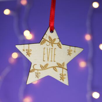 Personalised Engraved Star Christmas Decoration, 2 of 7