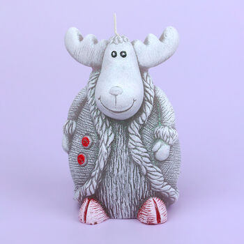 G Decor Winter Wonderland Reindeer Candle In Overcoat, 4 of 5