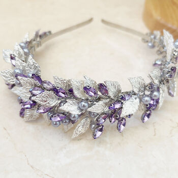 Lilac Crystal And Pearl Headband, 3 of 5