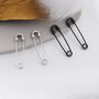 Safety Pin Hoop Earrings In Sterling Silver, thumbnail 1 of 12