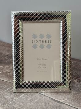 Sixtrees Silver Plated Diamond Patterned Photo Frame, 2 of 3