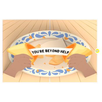 Un Fortunate Cookie 3D Pop Up Funny Birthday Wish 'You're Beyond Help' Card, 8 of 8