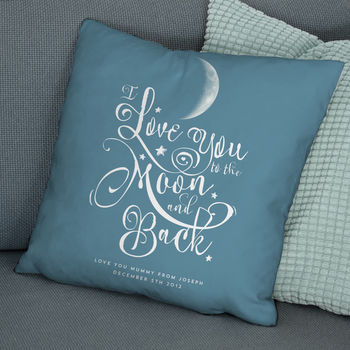 'I Love You To The Moon And Back' Personalised Cushion, 3 of 5