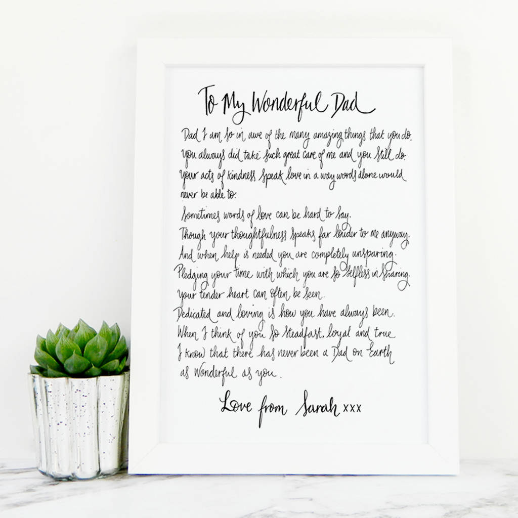 personalised dad poem gift by de fraine design london ...