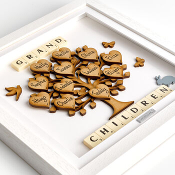 Wooden Family Tree Frame Personalised Gift For Parents, 10 of 12