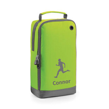 Running Shoe Bag Embroidered With Male Figure And Personalised Name, 6 of 10