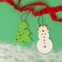 Lego Compatible Snowman Christmas Tree Decorations, thumbnail 1 of 5