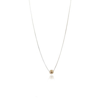 Sterling Silver Chain With A Single 9ct Solid Gold Bead, 3 of 5