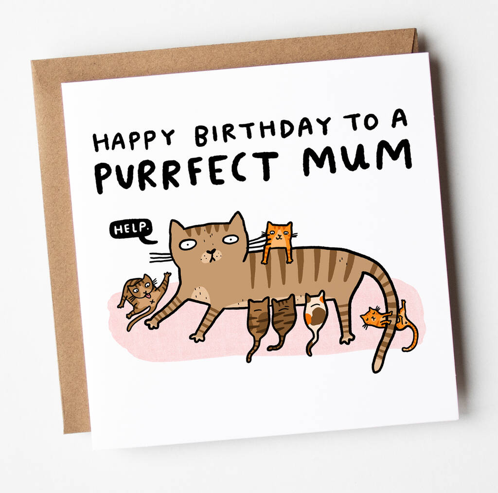 'Purrfect Mum' Birthday Card By Arrow Gift Co | notonthehighstreet.com