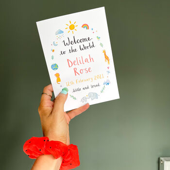 Personalised Welcome To The World Baby Card, 6 of 7