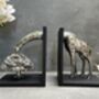 Large Silver And Black Giraffe Bookends Shelf Sitter Gift, thumbnail 2 of 6