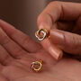 Mixed 9ct Gold Russian Ring Stud Earrings, thumbnail 2 of 8