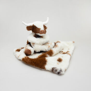 Texas Longhorn Highland Cow Toy Soother And Rattle Gift Set, 3 of 9