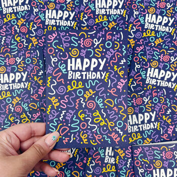 Colourful 'Happy Birthday' Pattern Colour Card, 2 of 6