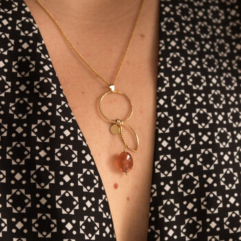 Astralis 14k Gold Filled Sunstone Necklace, 4 of 6