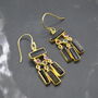 Raw Green Black Tourmaline Earrings: Silver Or Gold, thumbnail 3 of 7