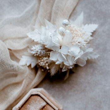 Margo White Rose Wedding Bridal Hair Clip, 4 of 4