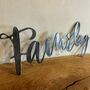 'Family' Metal Word Sign Wall Art Decoration, thumbnail 1 of 9