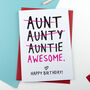 Personalised Funny Auntie Birthday Card, thumbnail 2 of 3