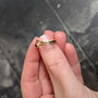 Hammered Black Sapphire And Diamond Wishbone Ring Set, thumbnail 2 of 5