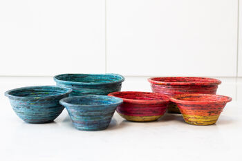 Recycled Paper Colourful Baskets Three Sizes, 3 of 10