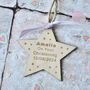 Personalised Christening Wooden Star Decoration, thumbnail 3 of 3