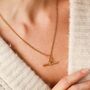 Gold Plated Stainless Steel T Bar Necklace, thumbnail 1 of 7