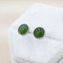 Natural Jade Stud Earrings In Sterling Silver, thumbnail 4 of 12