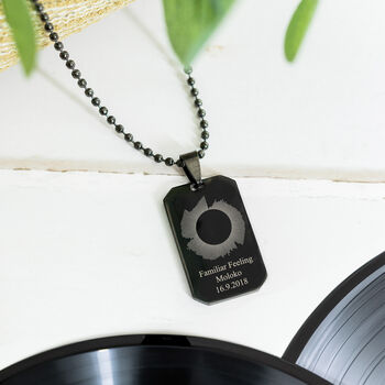 Customised Song Wave Black Steel Dog Tag Necklace, 3 of 9