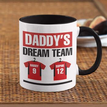 Daddys Dream Team Football Mug Dad Gift Fathers Day, 2 of 10