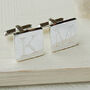 Square Initial Cufflinks, thumbnail 1 of 6