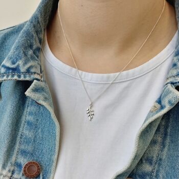 Sterling Silver 70th Birthday Leaf Necklace, 2 of 7