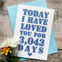 Personalised Days I've Loved You Card, thumbnail 1 of 4