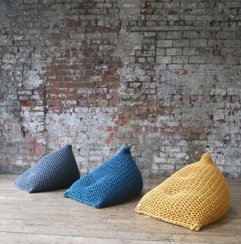 Kids Chunky Knitted Bean Bag Chair, 4 of 6