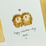 Personalised Hedgehogs In Love Handmade Card, thumbnail 5 of 6