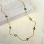 Emerald And Gold Vermeil Multi Gemstone Station Necklace, thumbnail 3 of 5