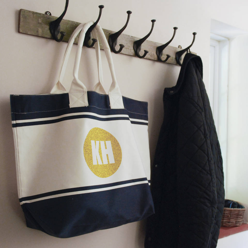 Summer Canvas Beach Bag With Personalised Initials, 1 of 2