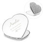 Personalised Swirl And Heart Diamante Heart Shaped Compact Mirror, thumbnail 4 of 4