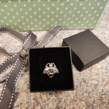 Bumble Bee Lapel Pin Badge With Gift Box, 3 of 4