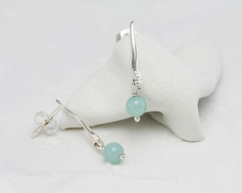 Aventurine Sterling Silver Earrings, 4 of 6