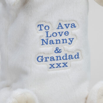 Personalised Embroidery Cream Bunny Hot Water Cover, 12 of 12