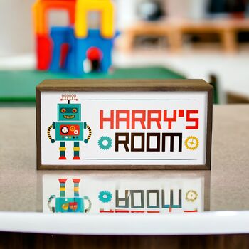 Personalised Light Box Kids Room Robot, 2 of 5