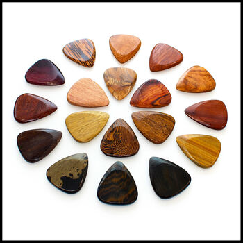 Father's Day Tray With 18 Exotic Timber Guitar Picks, 3 of 10