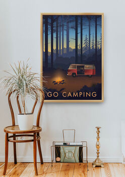 Go Camping Campervan Travel Poster Art Print, 5 of 8