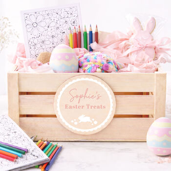 Personalised Easter Bunny Crate Treat Activity Box Easter Gift Idea, 6 of 6